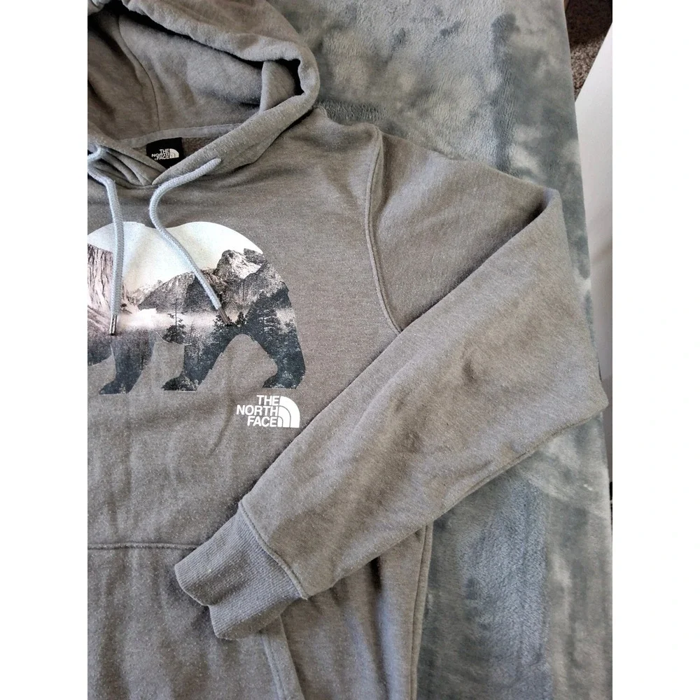 The North Face Mens Gray Bear Mountain Graphic Hoodie Sweatshirt Size S
